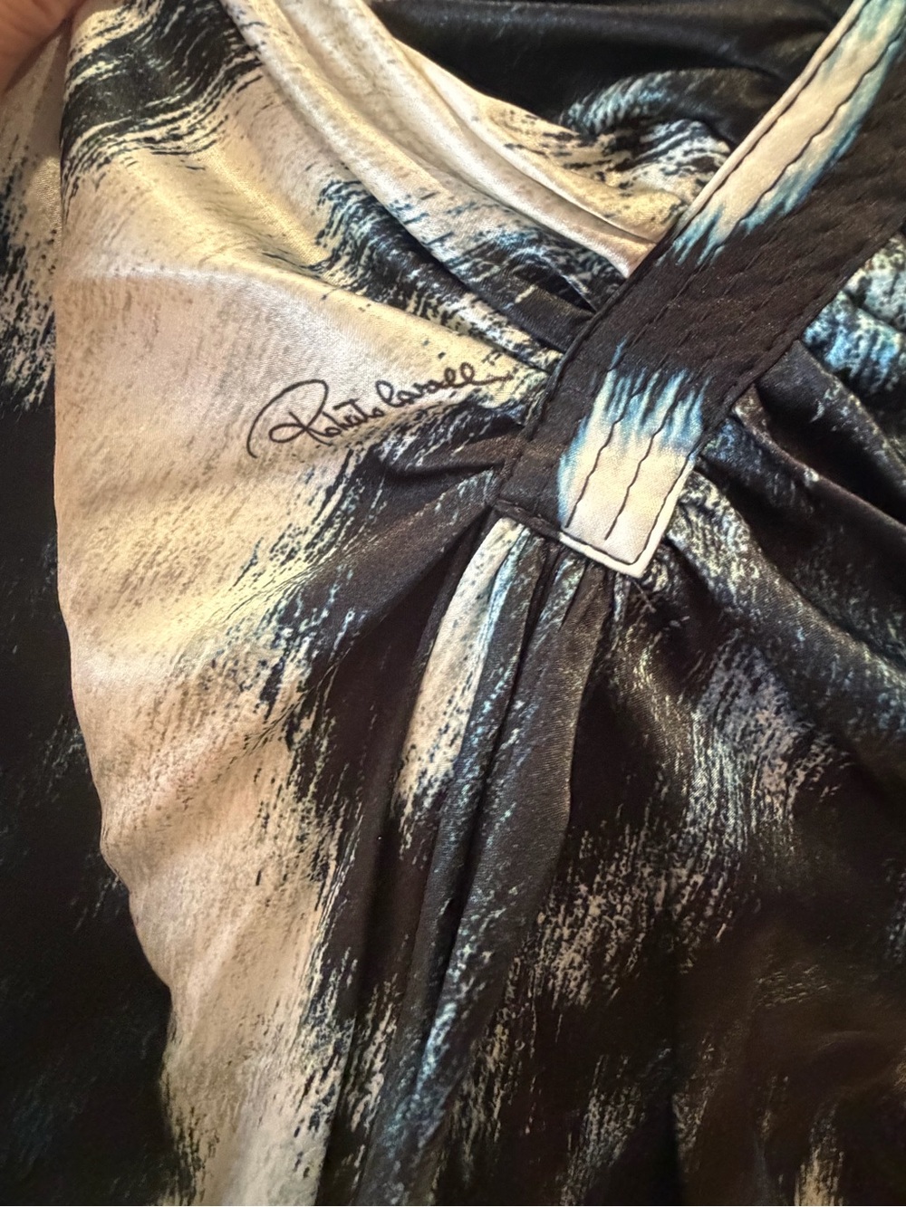 Roberto Cavalli Black Blue Printed skirt - Picture 4 of 11